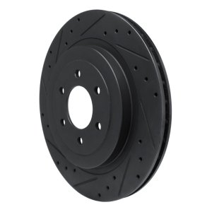 Dodge Viper Brake Rotor (1) - Rear Left - R1 Concepts - Drilled & Slotted - Black - `92-`02